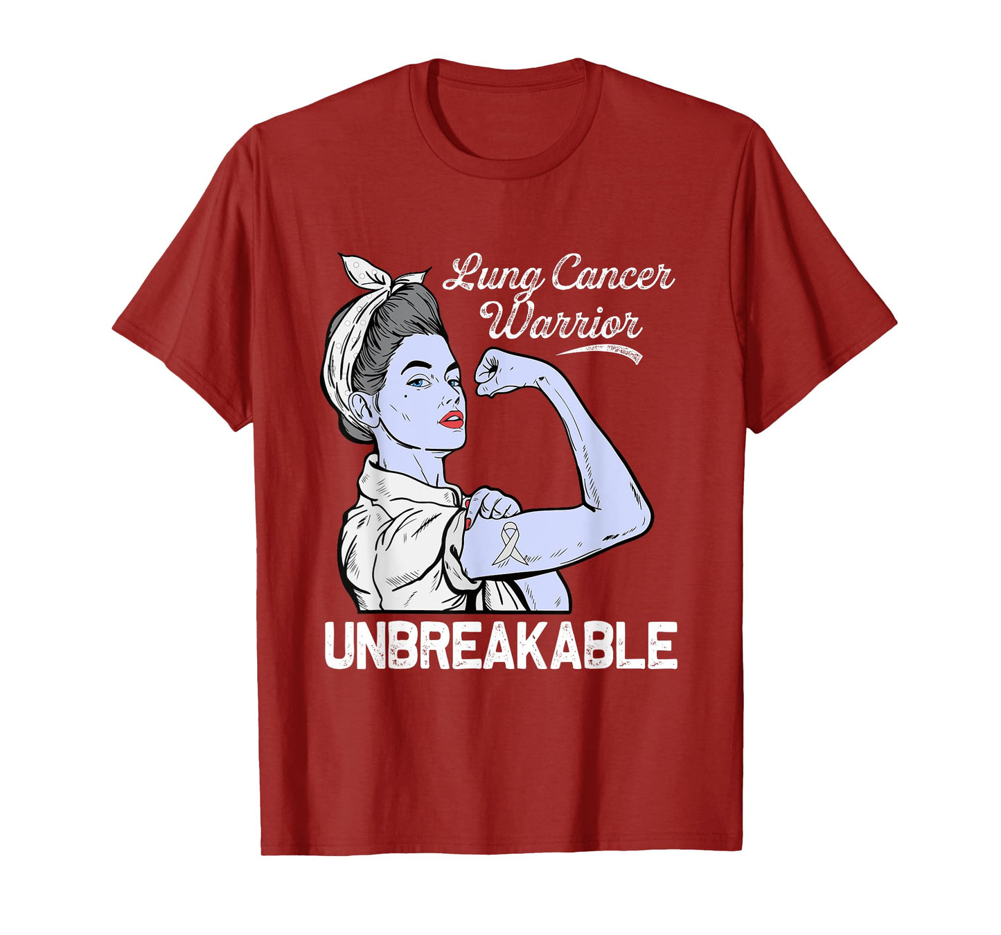 Lung Cancer Warrior Awareness White Ribbon Support For Women T-Shirt