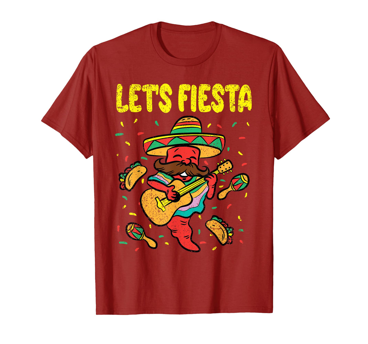 Lets Fiesta Cinco De Mayo Mexican Mariachi Taco Maracas T-Shirt