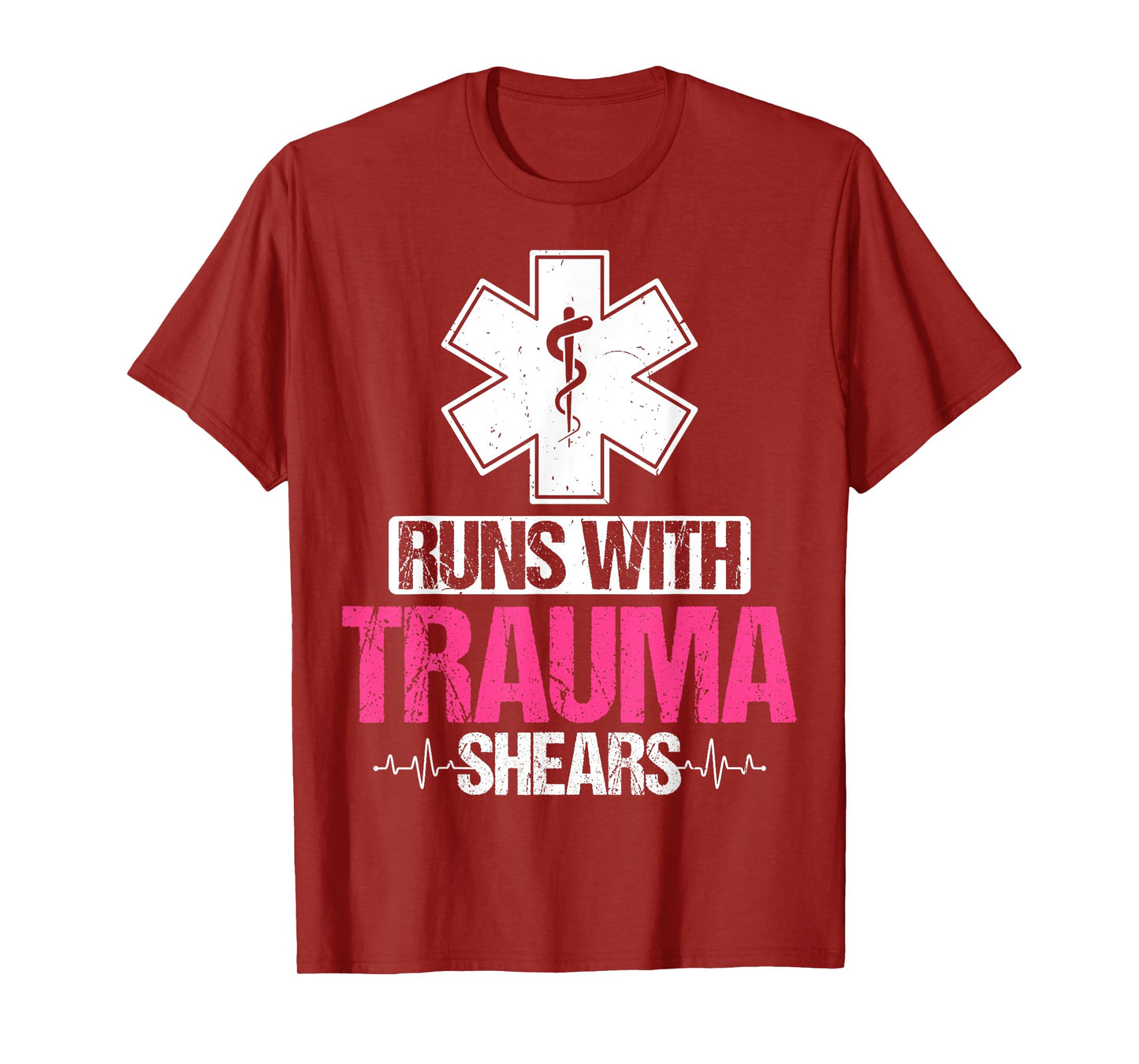 Funny Trauma Nurse Nursing Gifts - Runs with Trauma Shears T-Shirt