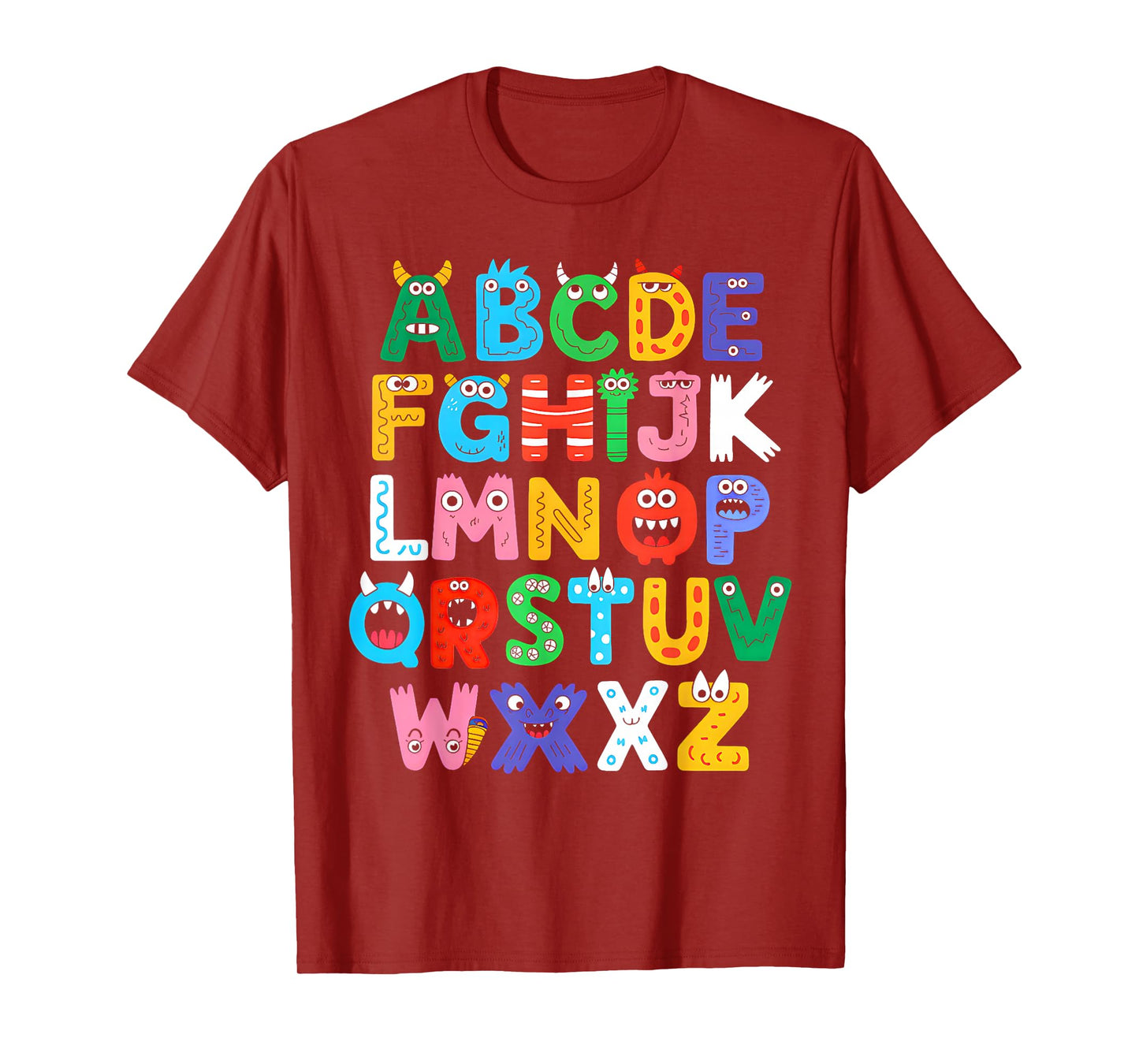 Monster ABC Cute Alphabet Halloween Teacher Costume Kids T-Shirt