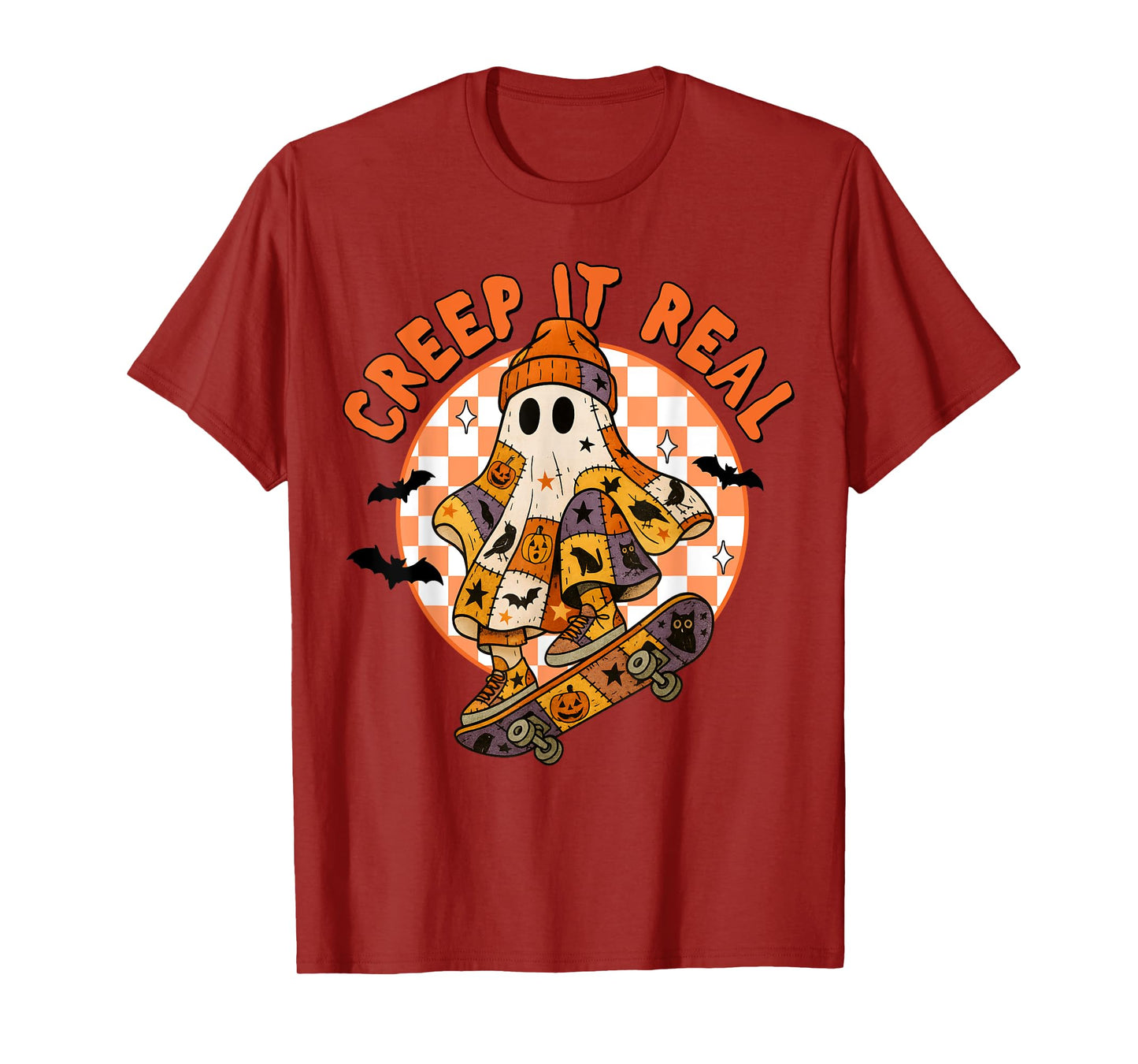 Retro Halloween Creep It Real Cool Ghost Boy Fall Season T-Shirt