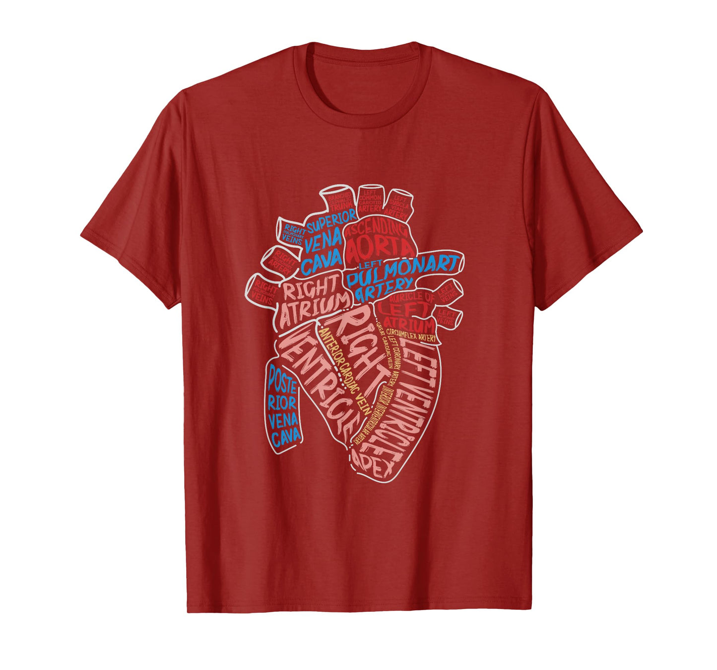 Anatomical Human Heart Cardiology Medical Cardiac Nurse T-Shirt