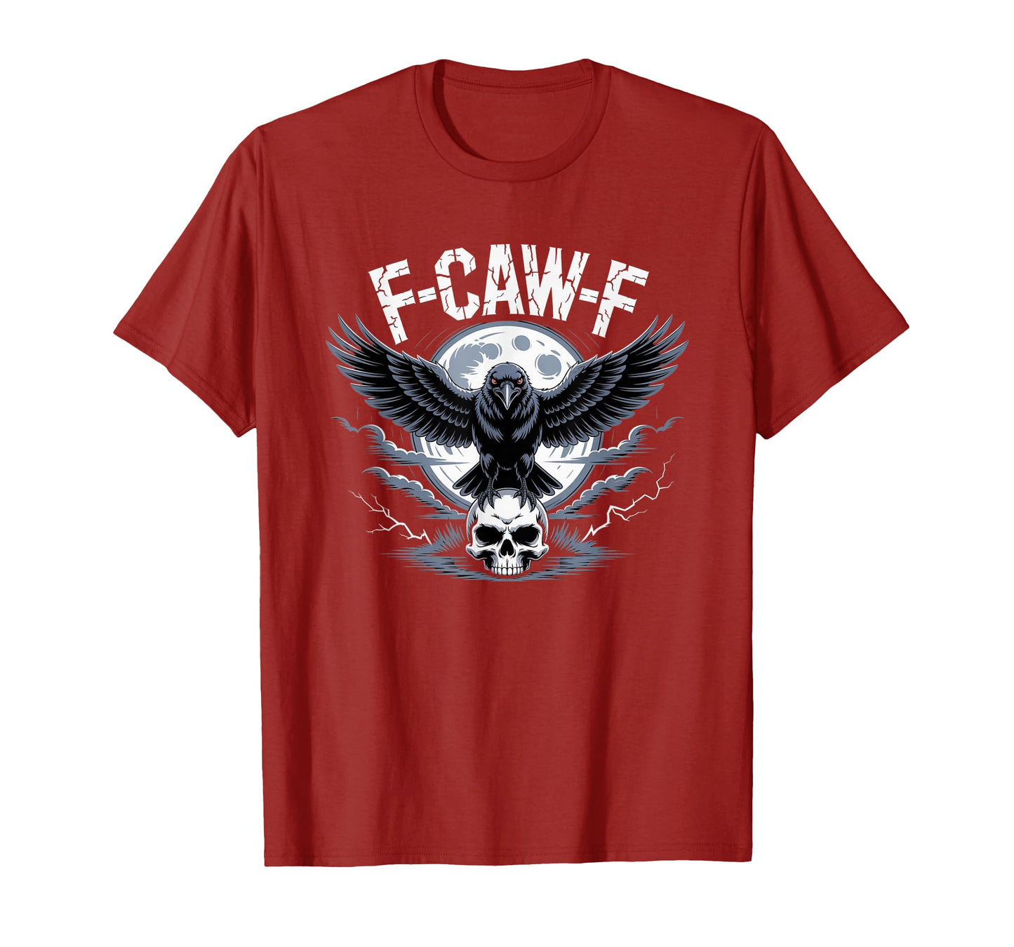 Black Crow, F-Caw-F Funny Black Bird Moon Gothic Adult Humor T-Shirt
