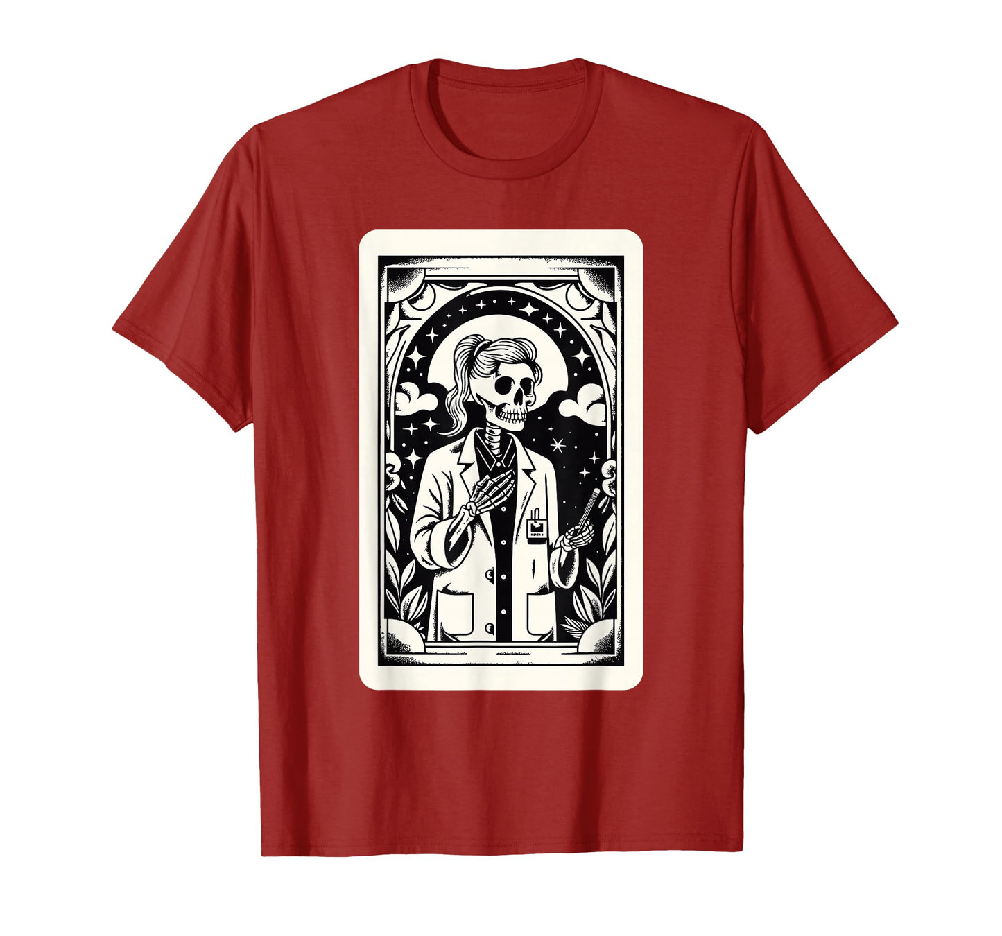 Skeleton Tarot Gothic Coffee Academia Teacher T-Shirt