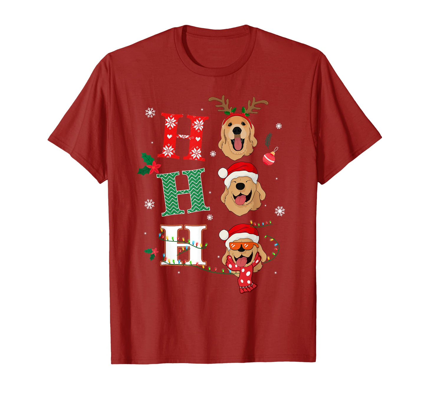 Ho Ho Ho Retrievers Golden Xmas Outfit Christmas Costume T-Shirt
