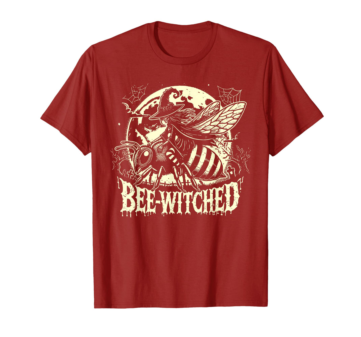 Bee Witched Halloween Skeleton Riding Beekeeper Spooky T-Shirt