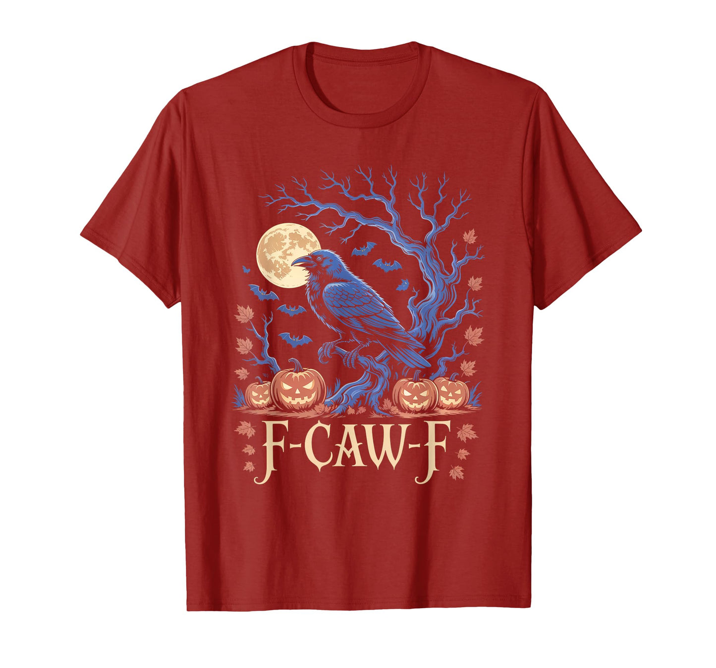 Black Crow, F-Caw-F Funny Black Bird Moon Gothic Adult Humor T-Shirt