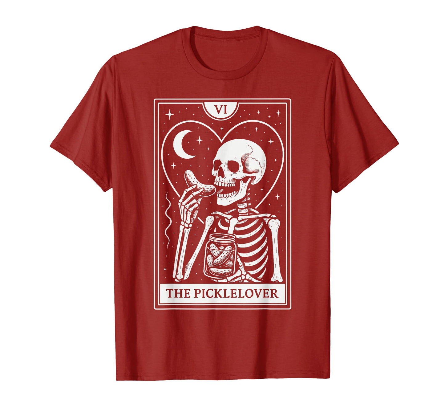 The Picklelover, Pickle Skeleton Tarot Card Halloween T-Shirt