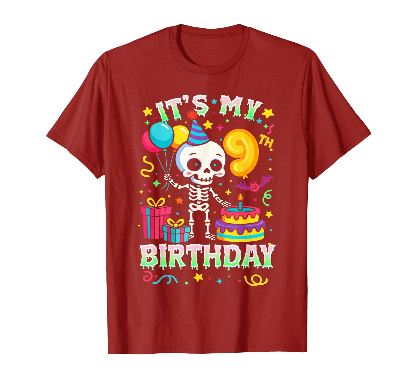 It's My 9th Birthday Skeleton Halloween T-Shirt