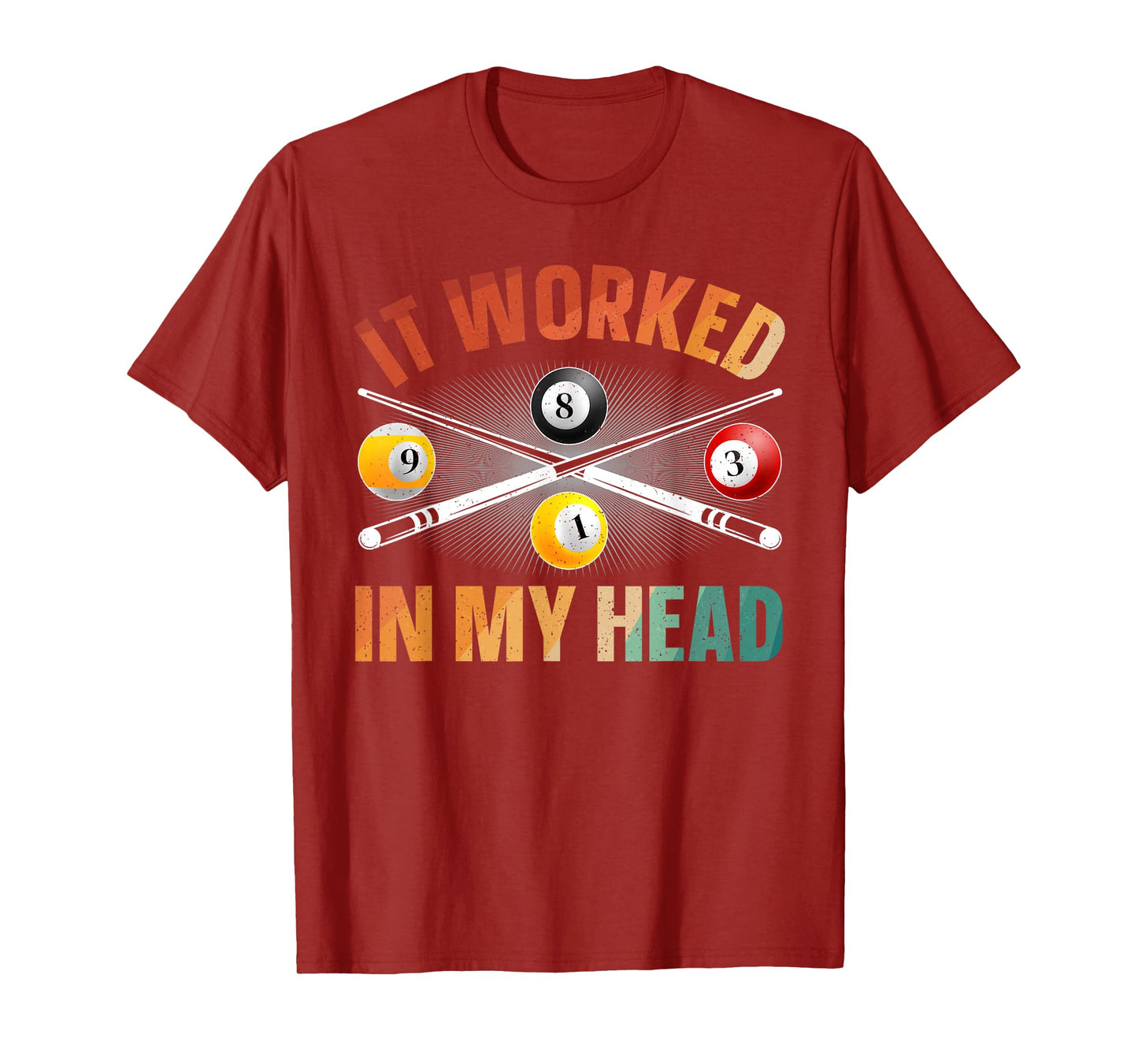 Funny Pool Design For Men Women Billiards Lover Pool Player T-Shirt