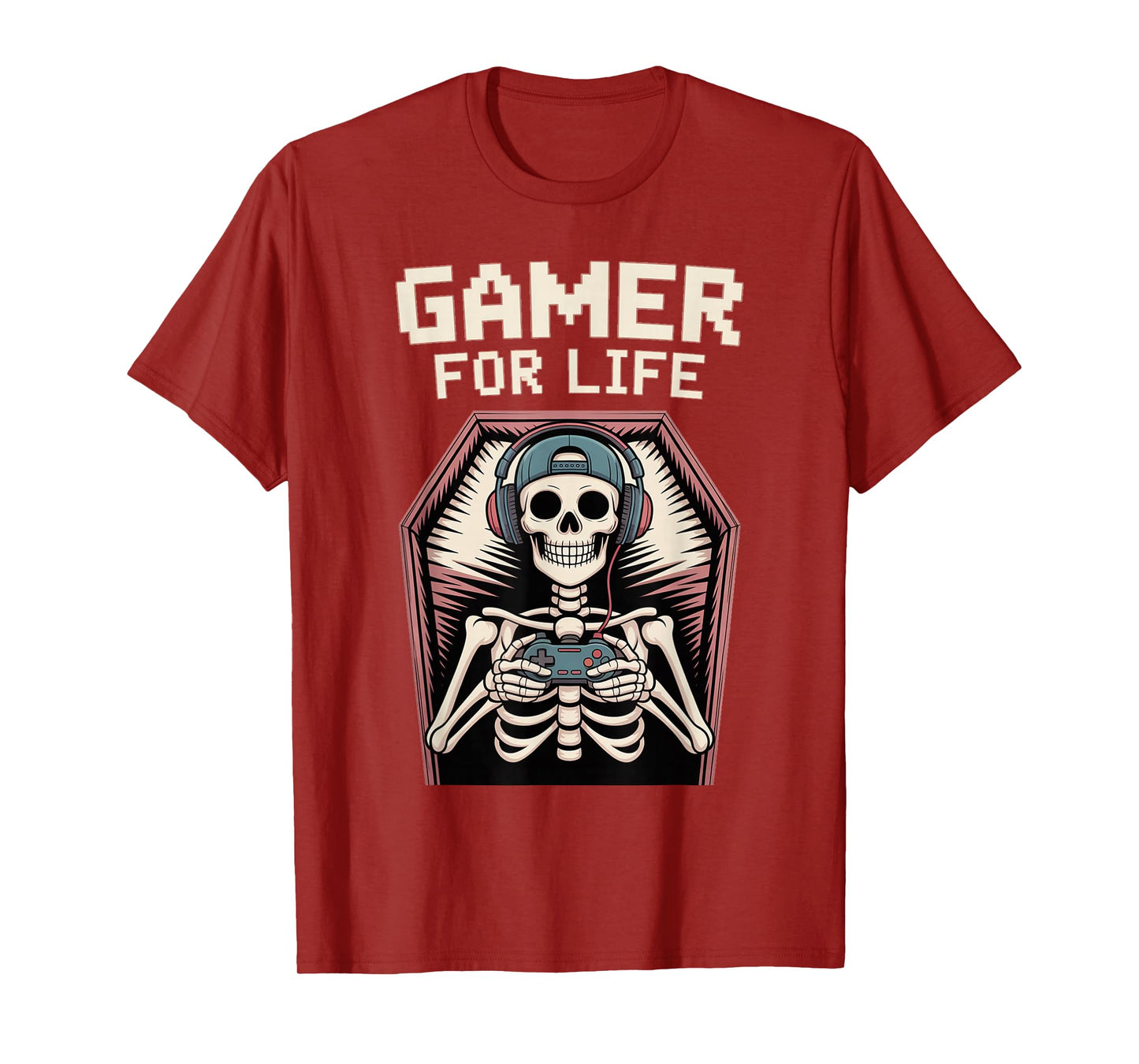 Funny Gamer Skeleton - Gamer for Life Video Game Gift T-Shirt