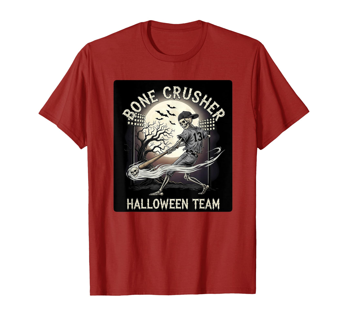Skeleton Baseball Player Halloween Costume Funny Boys T-Shirt
