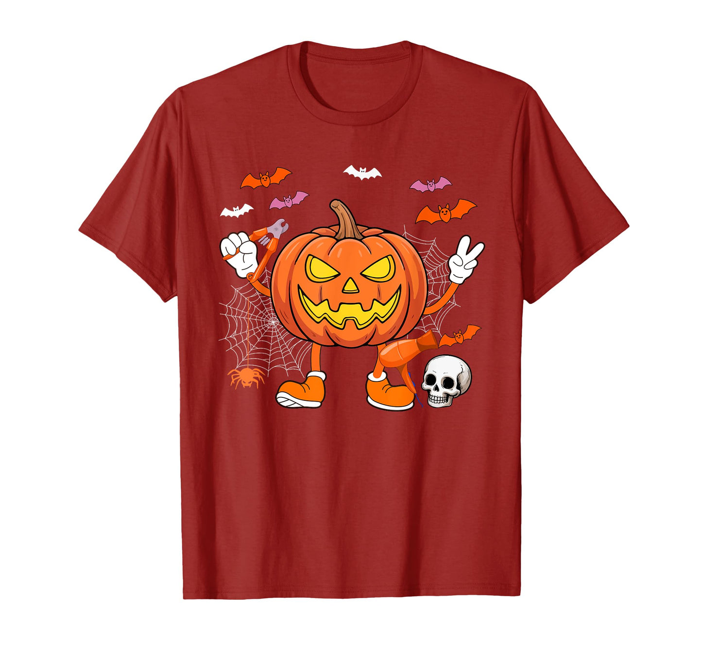Dog Groomer Job Horror Carved Pumpkin Halloween Costume Team T-Shirt