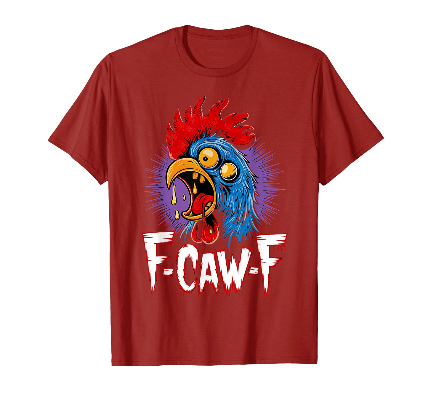 Zombie Chicken F-CAW-F Scary Rooster Halloween Horror Joke T-Shirt