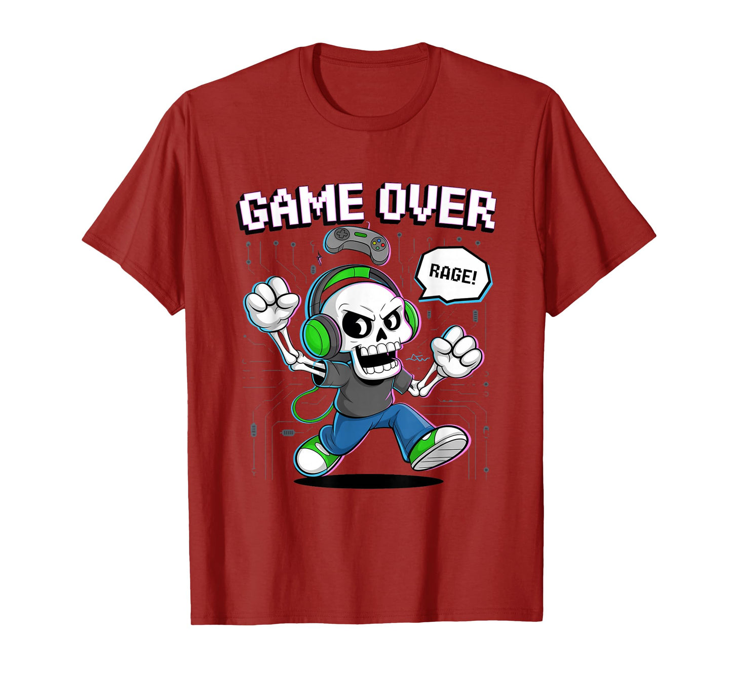 Funny Halloween Skeleton Gamer T-Shirt