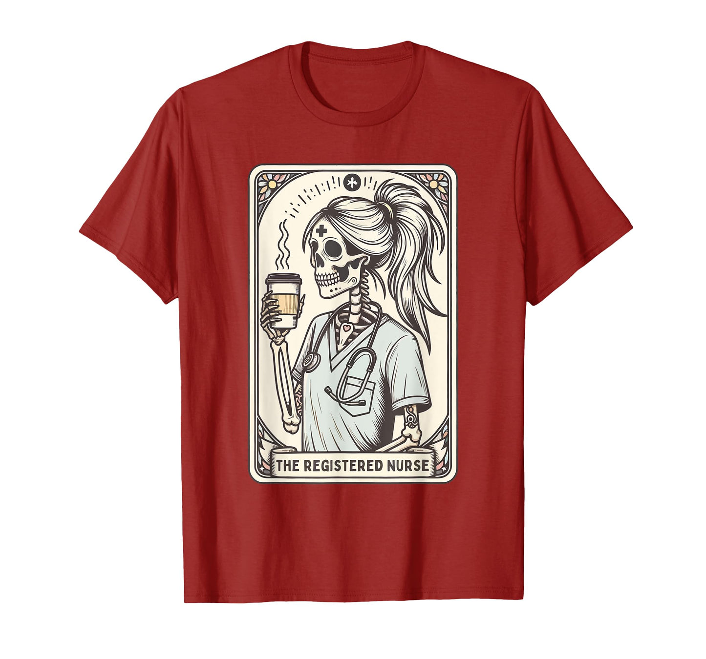 Registered Nurse Tarot Card Fall RN Tee Skeleton T-Shirt