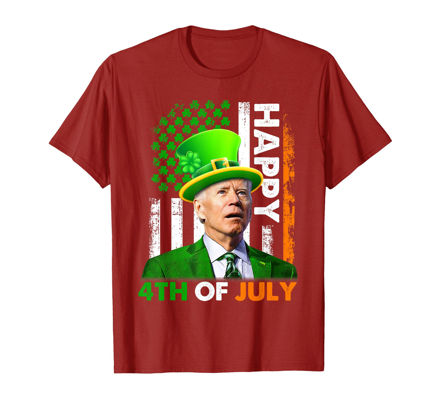 Funny Joe Biden St Patricks Day Happy 4th Of July US Flag T-Shirt
