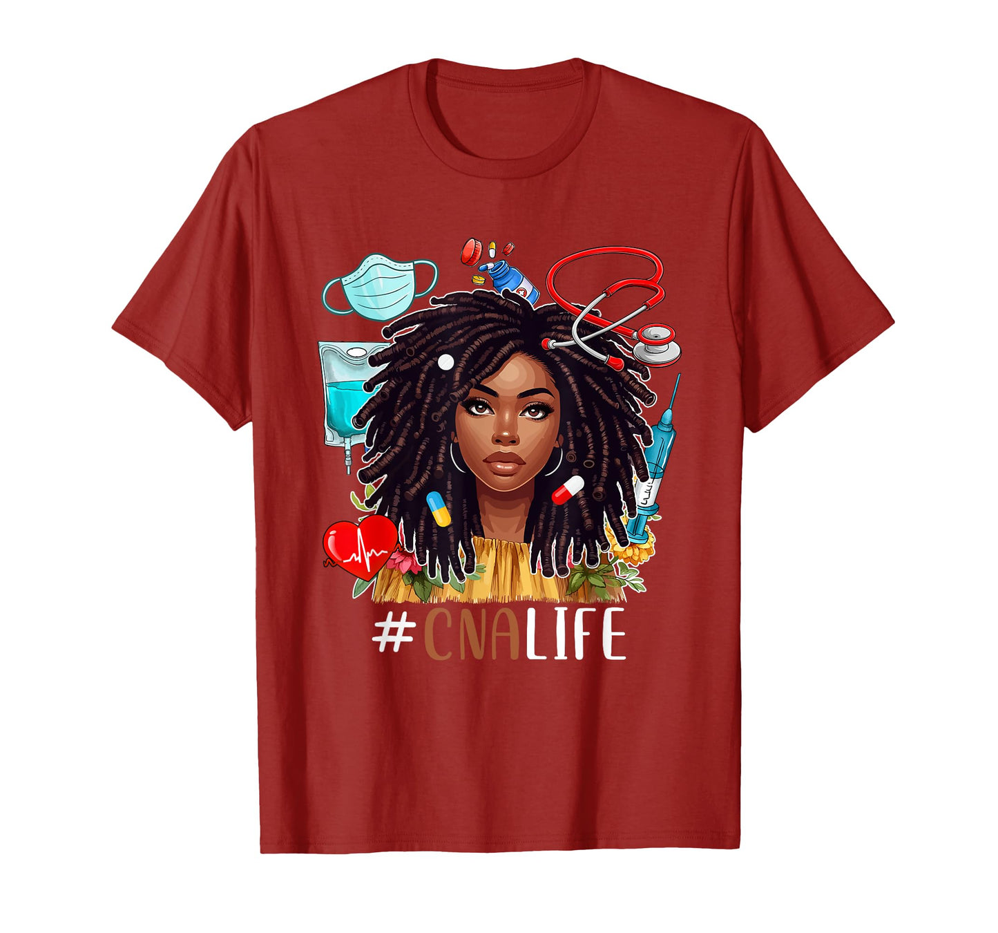 CNA Costume Afro Woman Nurse Nursing Proud Black History T-Shirt