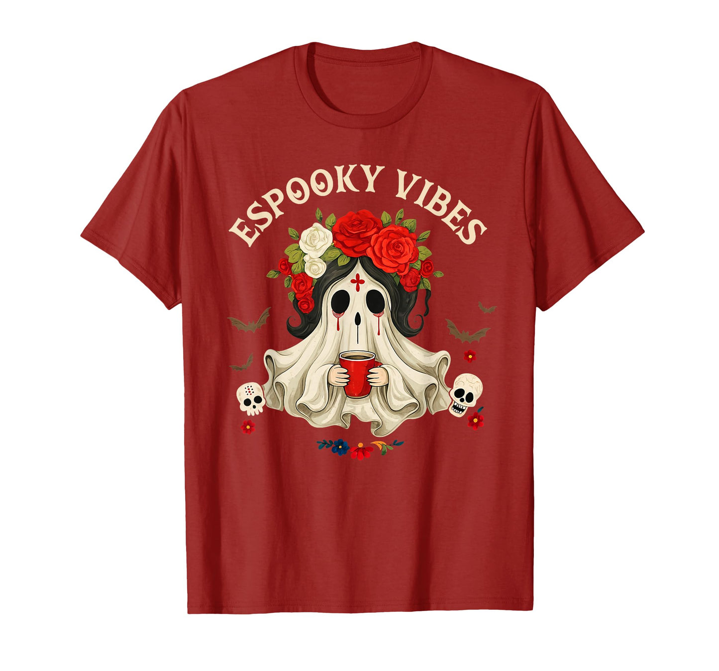 Espooky Vibes Maestra Halloween Spanish Mexican Teacher T-Shirt
