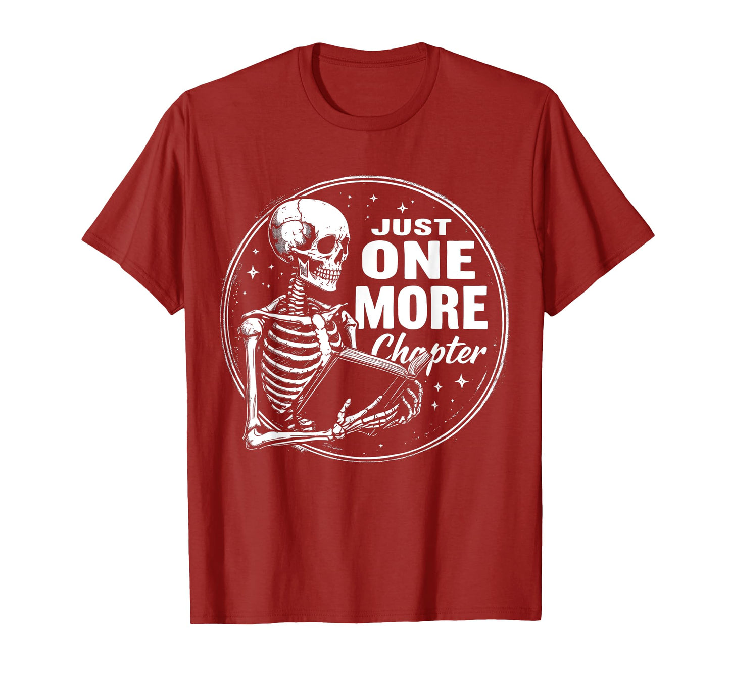 Classic Book Lover Just One More Chapter Skeleton Halloween T-Shirt