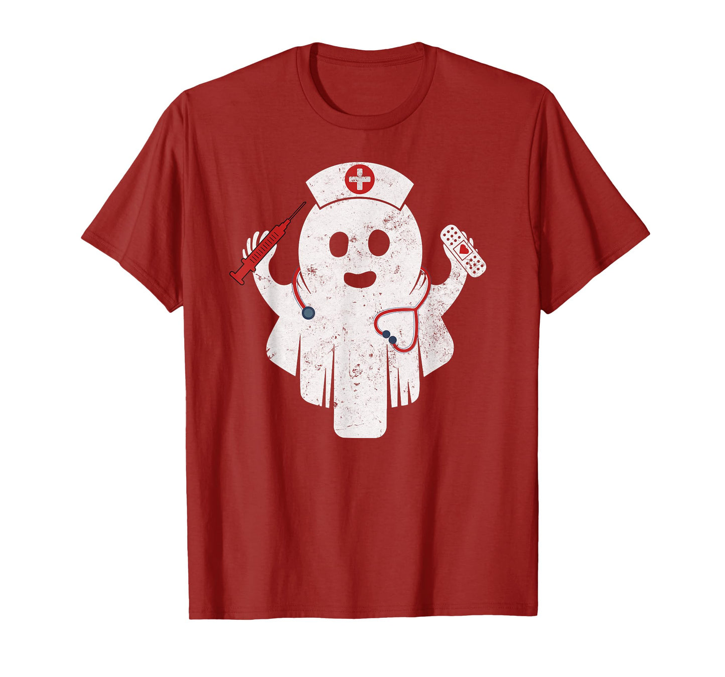 Nurse Boo Ghost Halloween Costume Nursing Scrub Top Women T-Shirt