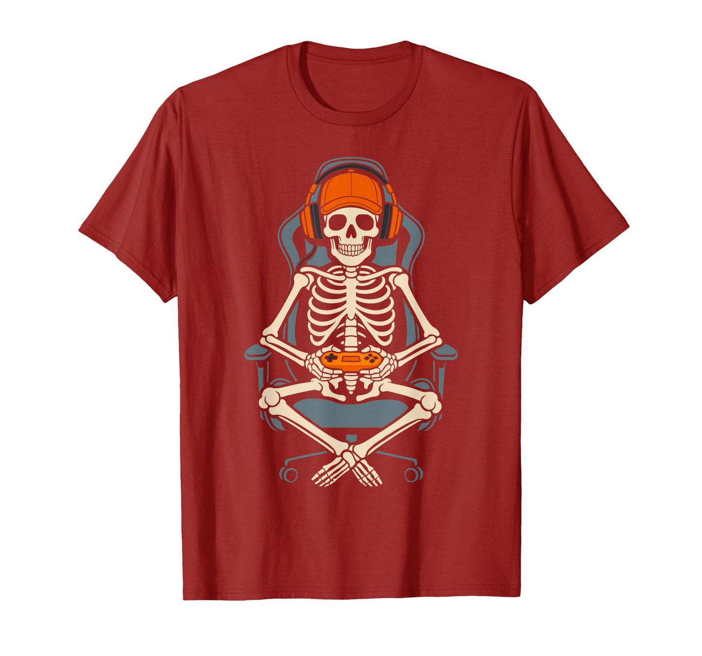 Skeleton Gamer Halloween Video Gaming Boys Girls Men Women T-Shirt