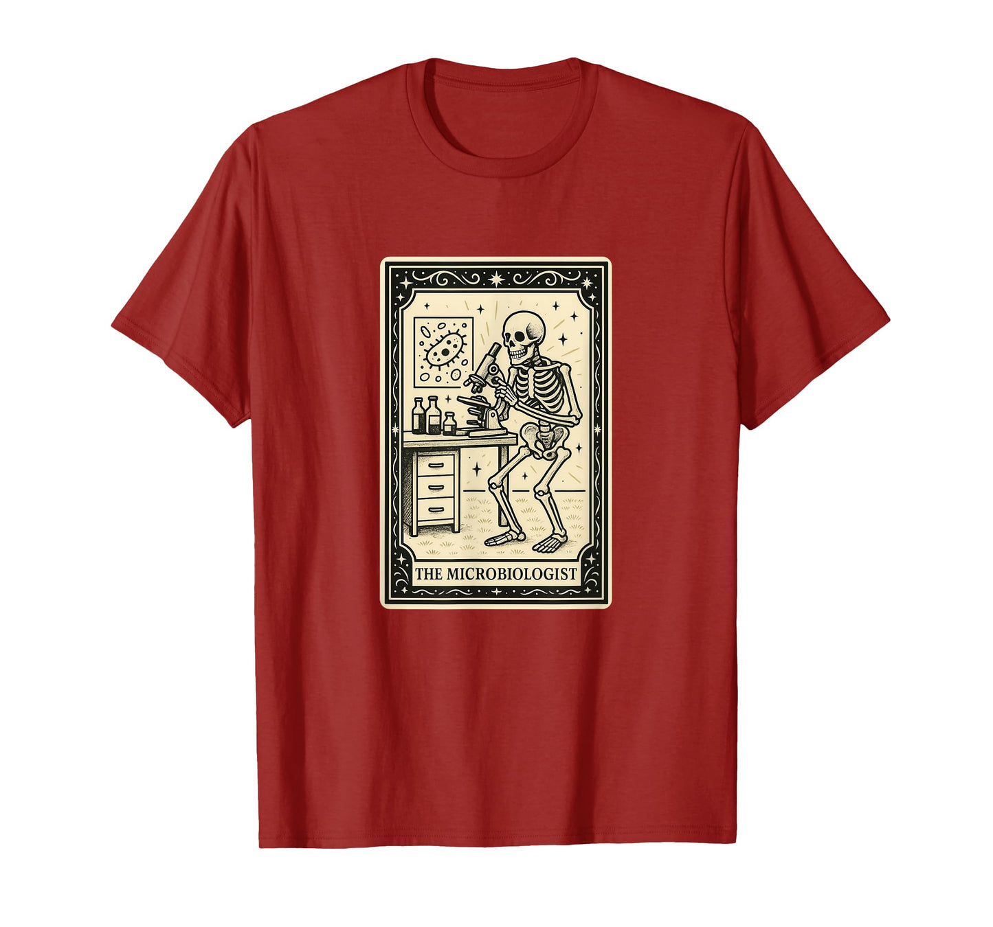 The Microbiologist Tarot Card Spooky Gothic Biology Science T-Shirt