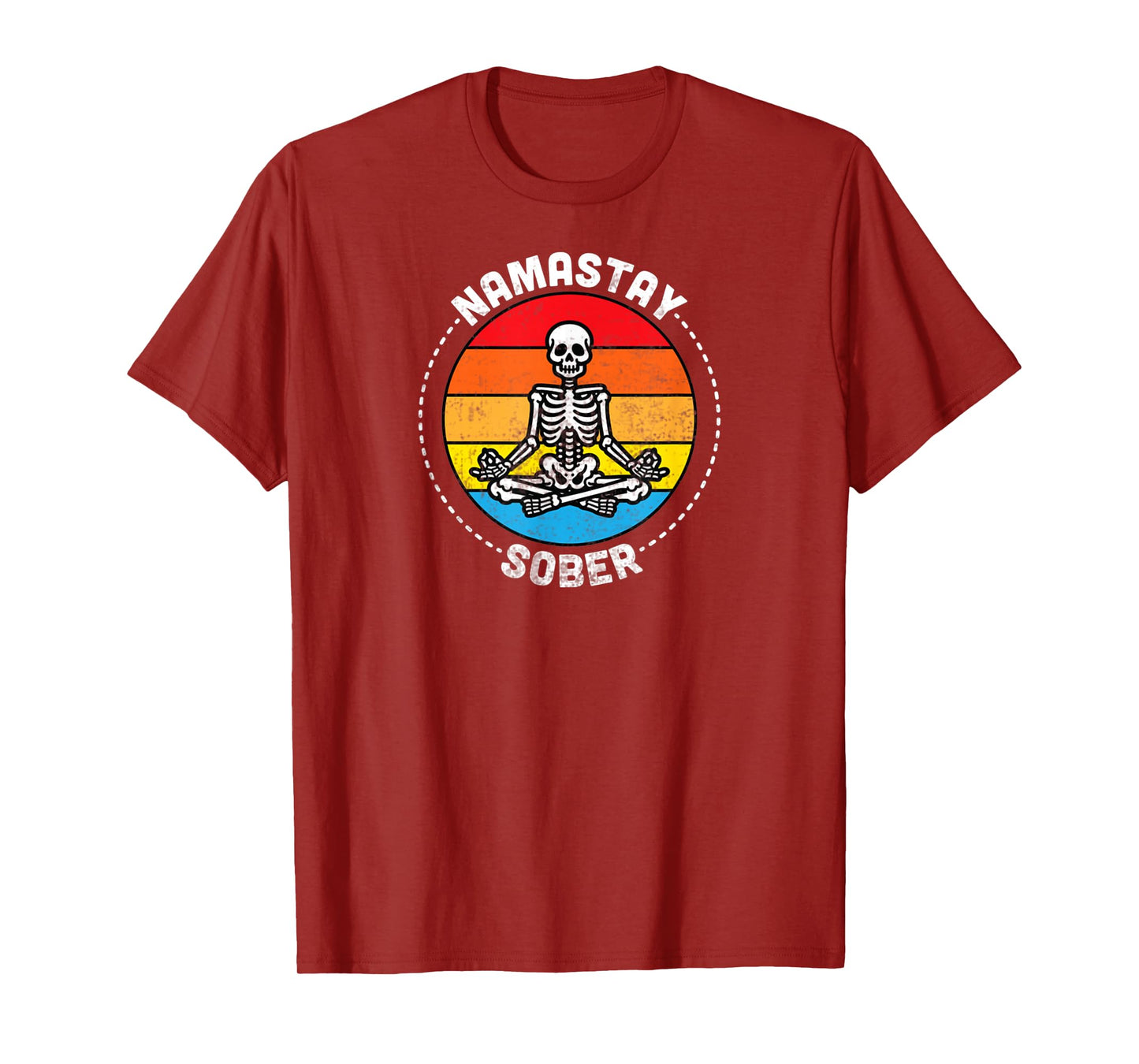 Funny Skeleton Lotus Position Yoga Sober Addiction Recovery T-Shirt