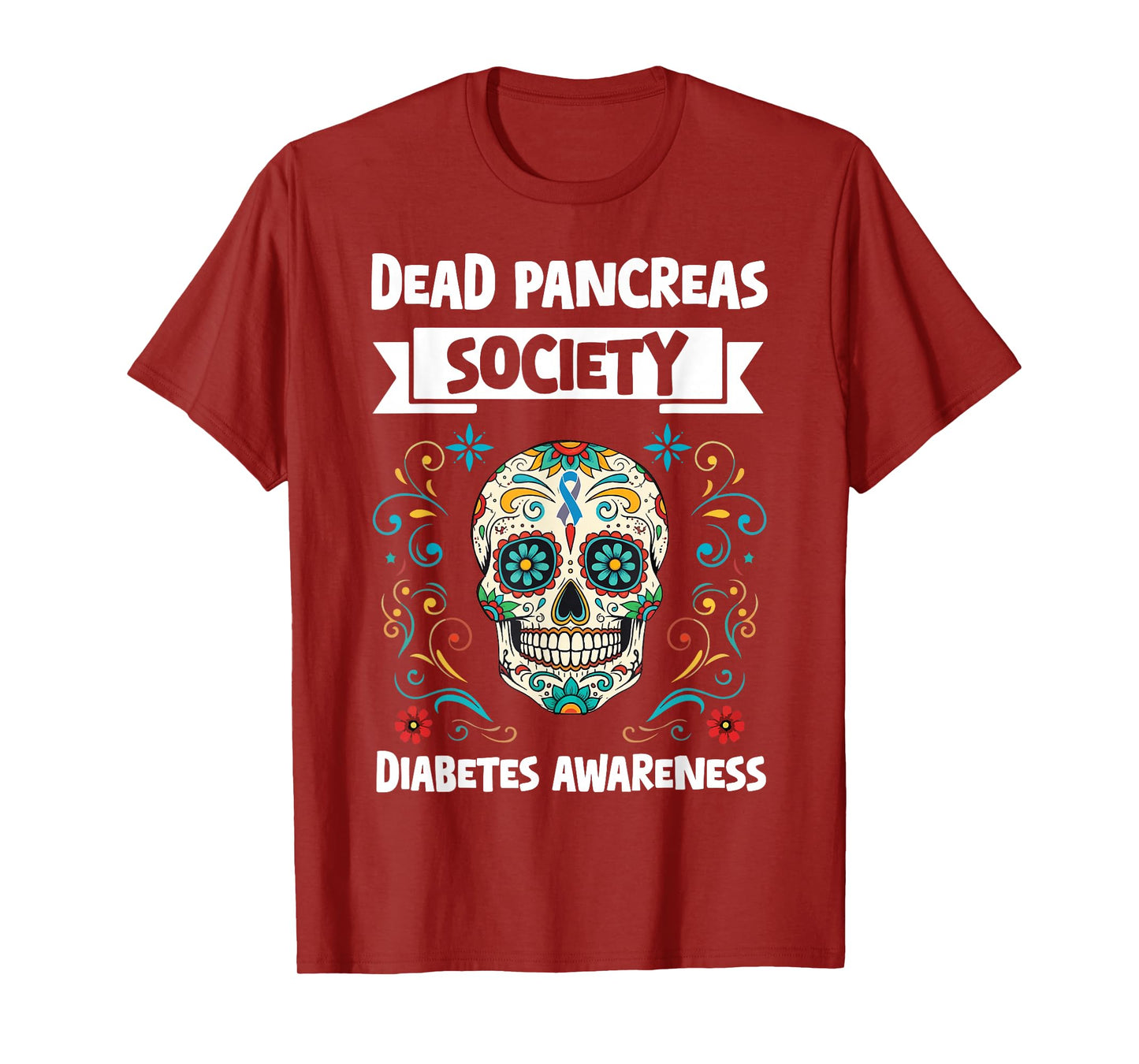 Dead Pancreas Society Diabetes Awareness Halloween Skeleton T-Shirt