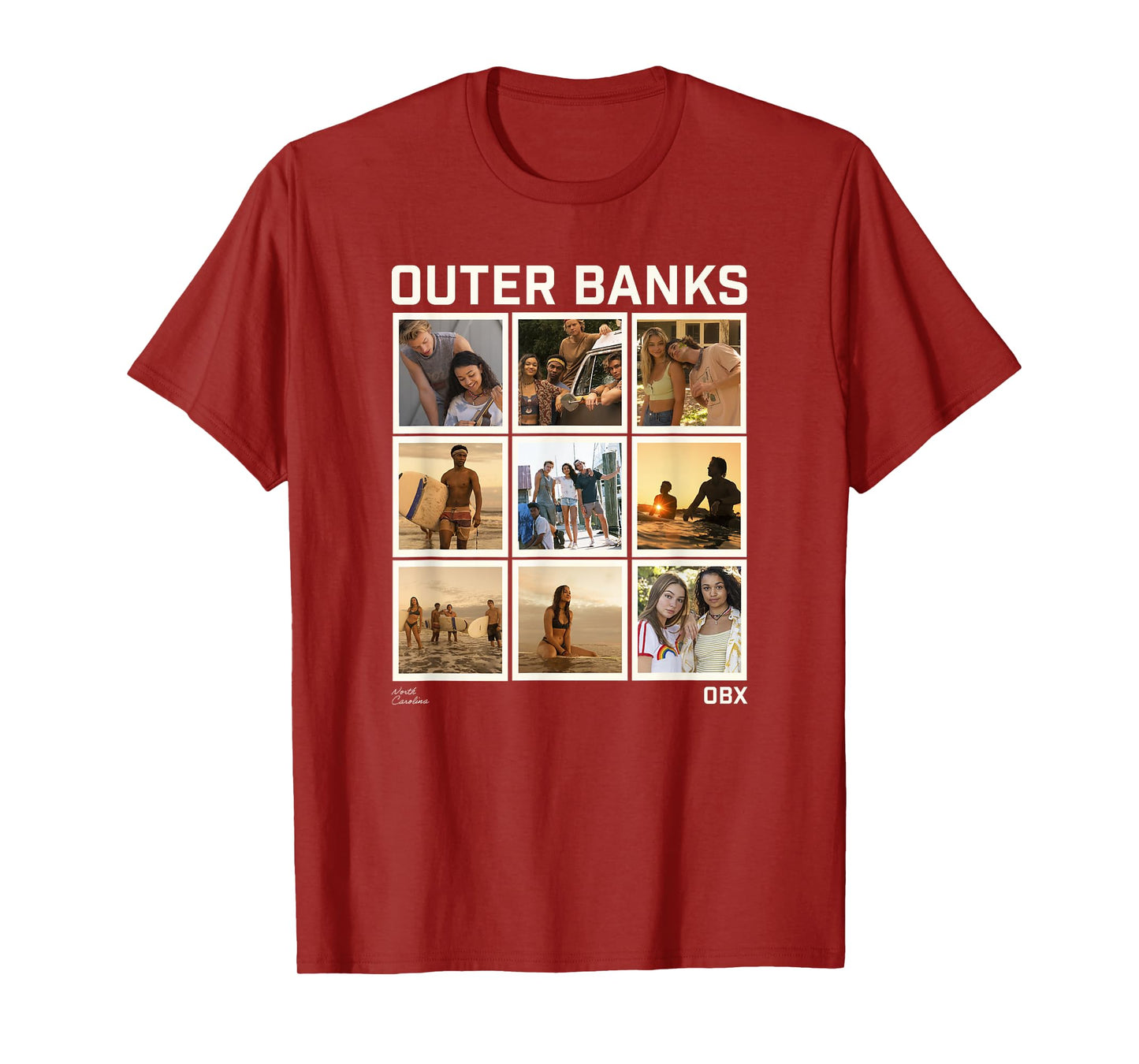 Outer Banks Group Shot Photo Panel Collage T-Shirt