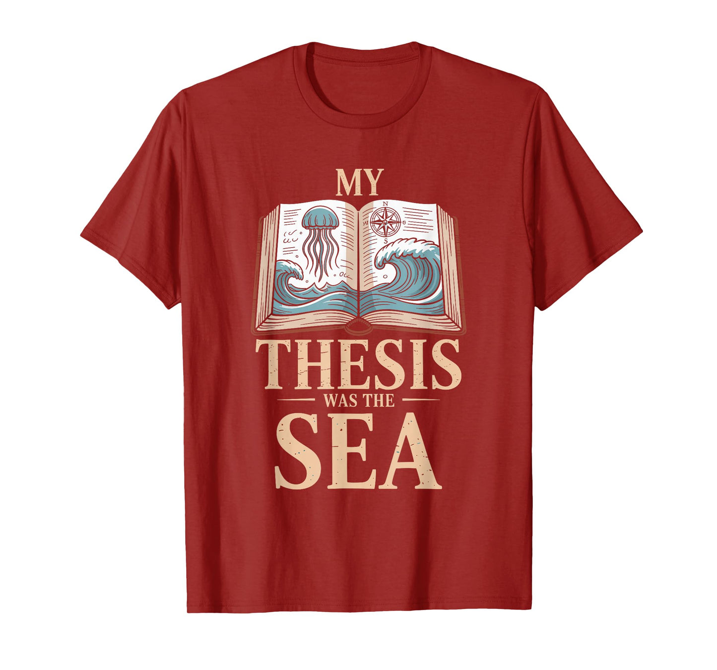 Ocean Academia Coastal Scholar Marine Science Nerd Vintage T-Shirt
