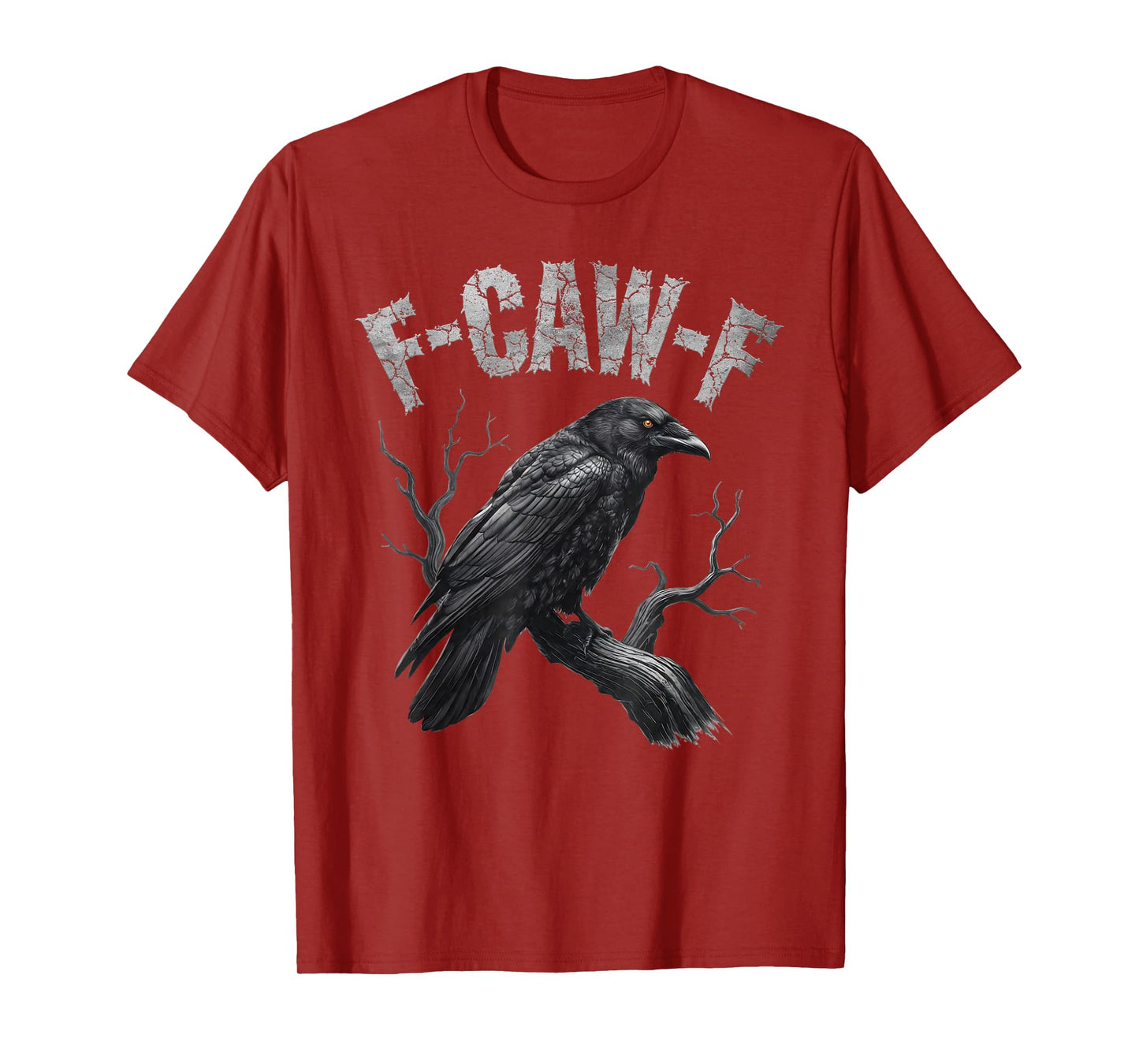 Black Crow, F-Caw-F Funny Black Bird Moon Gothic Adult Humor T-Shirt