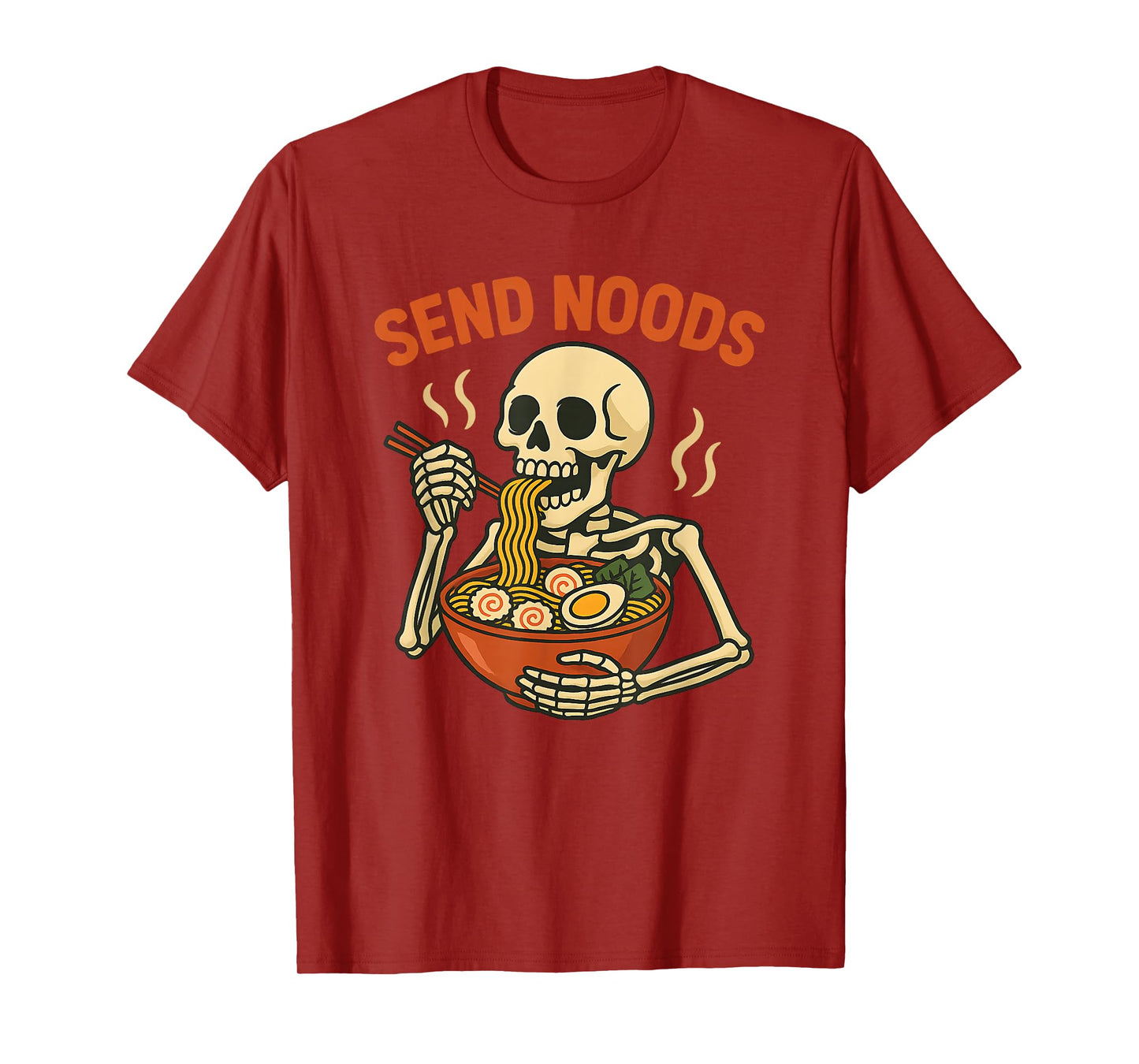 Send Noods Funny Ramen Skeleton Japanese Noodle Halloween T-Shirt