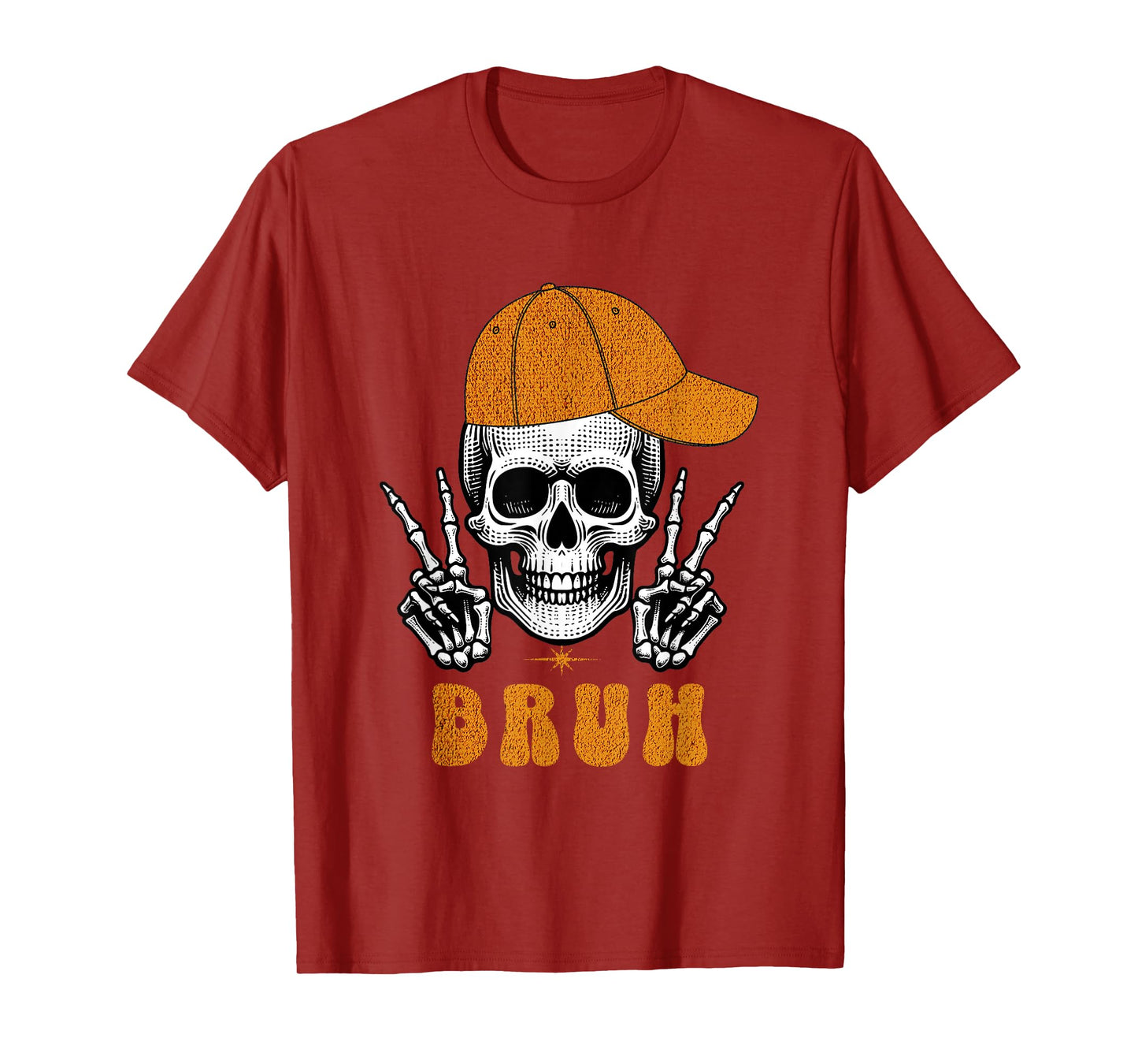 Bruh Punk Rock Skeleton Cool Rocker Halloween Men Boys Kids T-Shirt