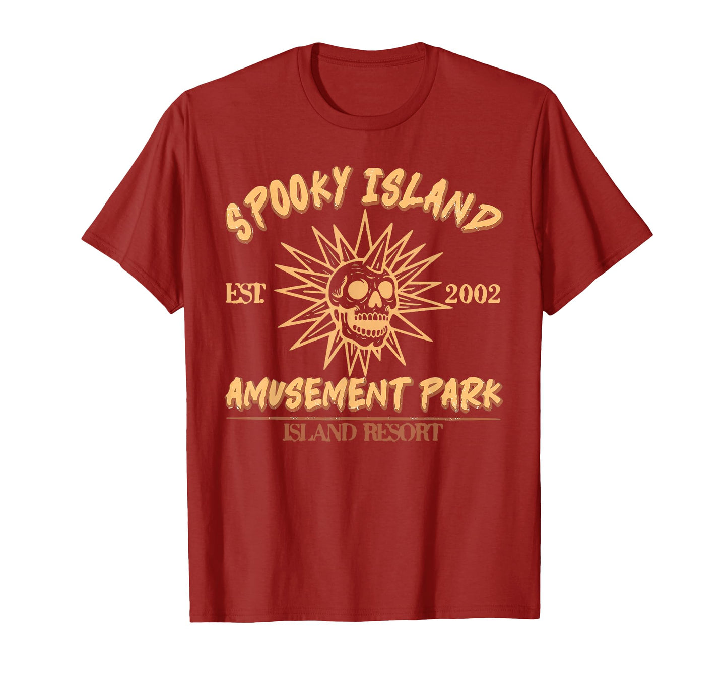 Spooky Island Est 2002 Amusement Park Skull Halloween Funny T-Shirt