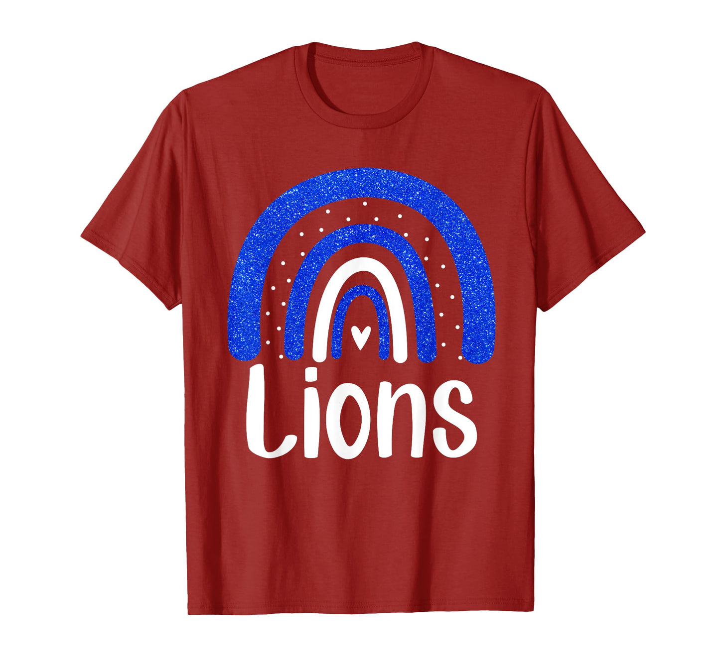 Lions Team Pride School Spirit Heart T-Shirt