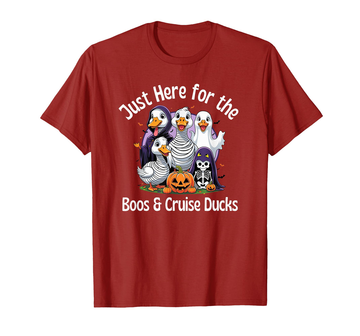 Just Here for The Boos & Cruise Ducks Quack or Treat Fun T-Shirt