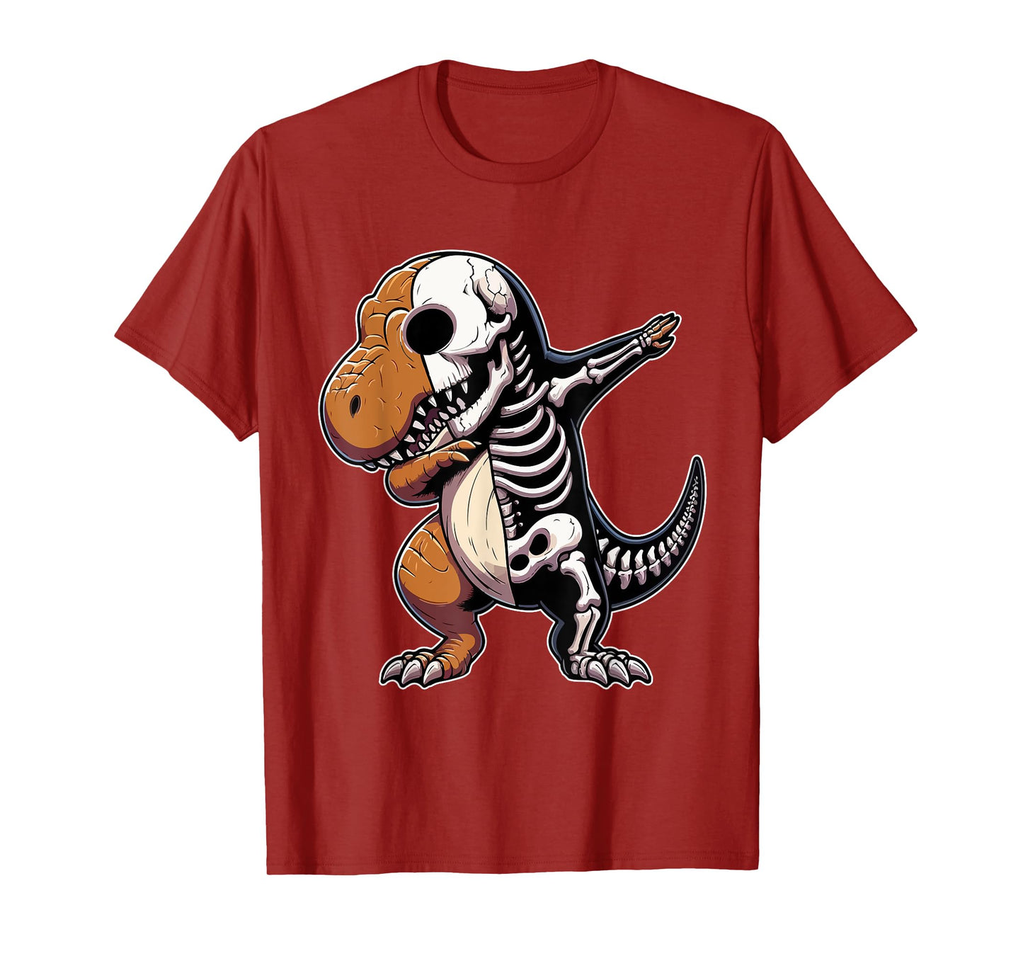 Dabbing T-Rex Half Skeleton Halloween Costume Lover Kids T-Shirt