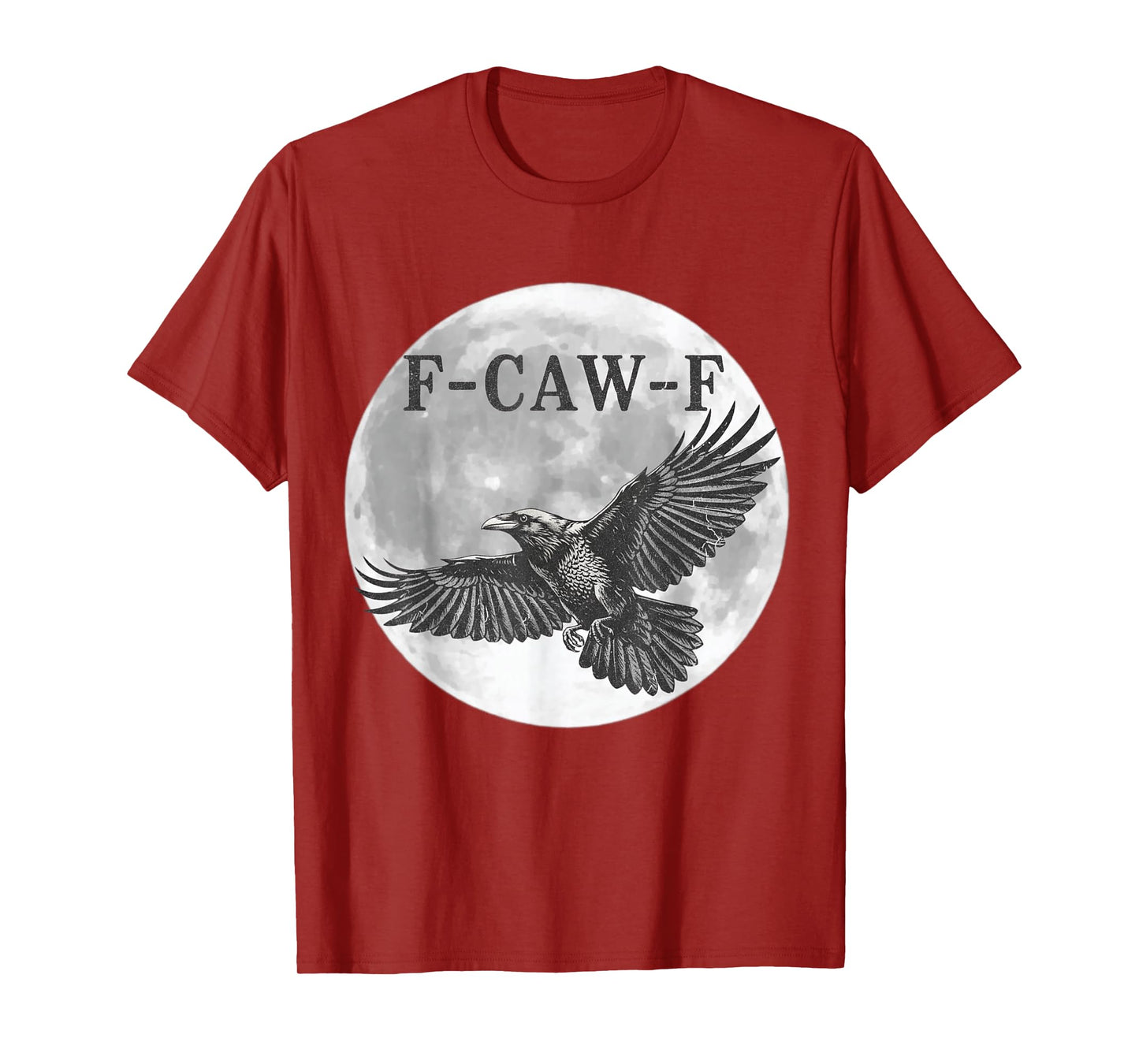 F Caw F Raven Moon Halloween Design with Crows Black Bird T-Shirt