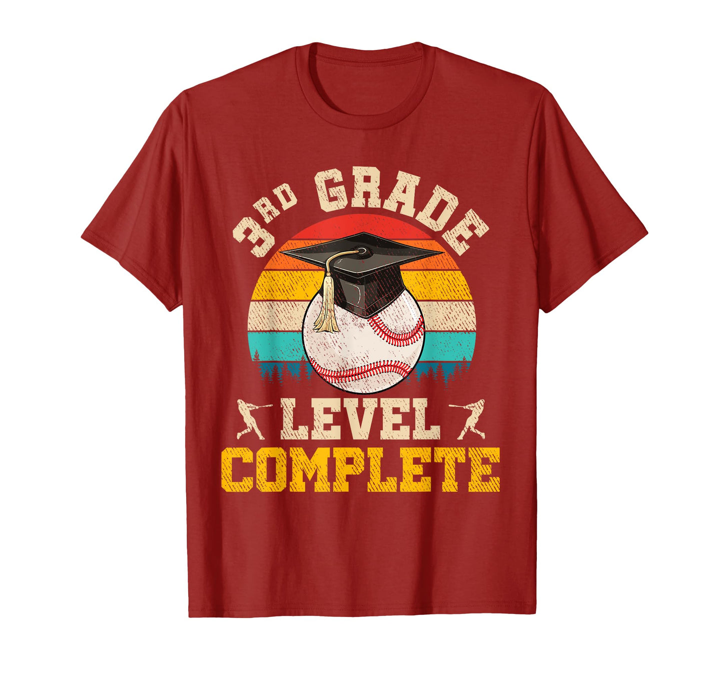 3rd Grade Level Complete Baseball Boy Last Day Of School T-Shirt