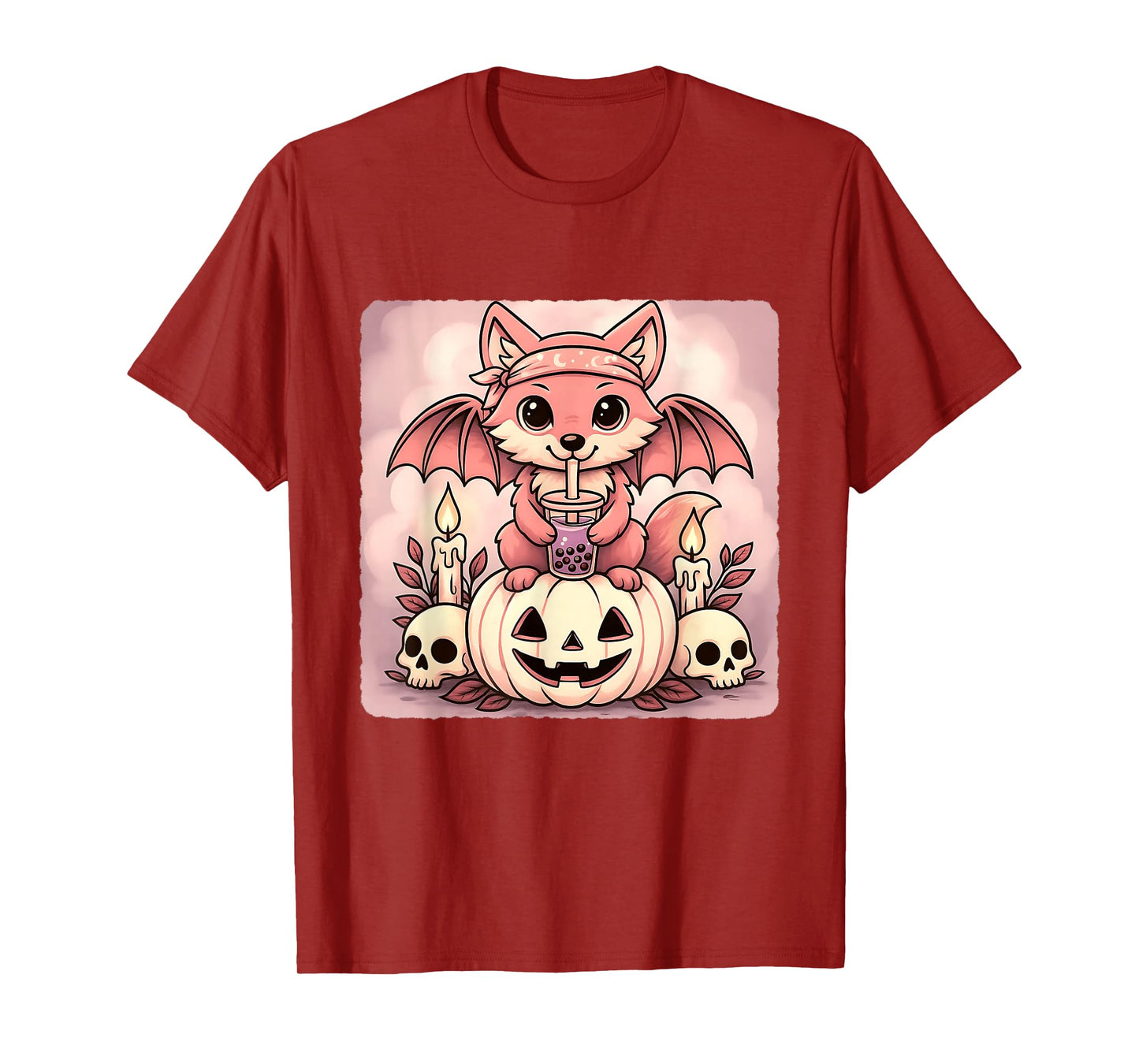 Coyote Bat Kawaii Pastel Goth Creepy Cute Skeleton T-Shirt