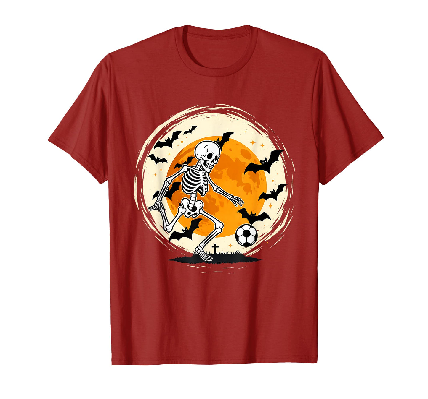 Halloween Skeleton Soccer Funny Football Costume Men Boys T-Shirt