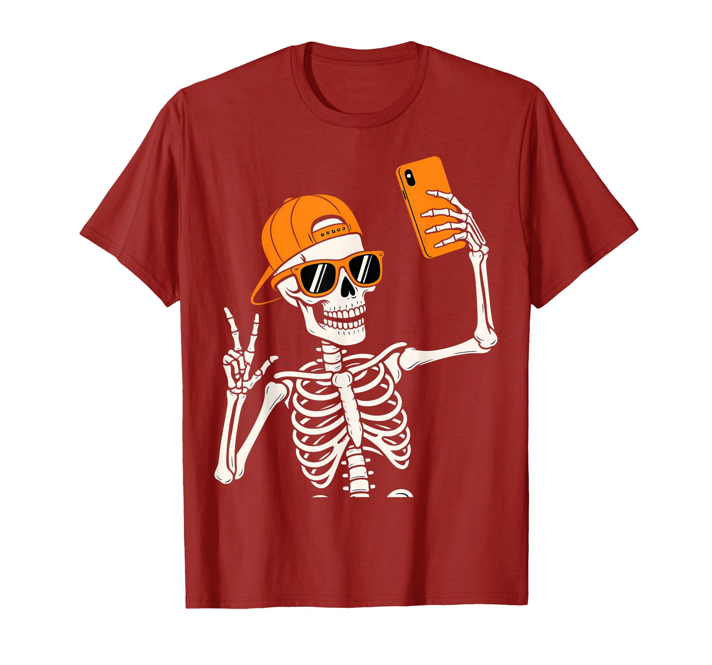 Funny Halloween Skeleton Selfie Costume T-Shirt