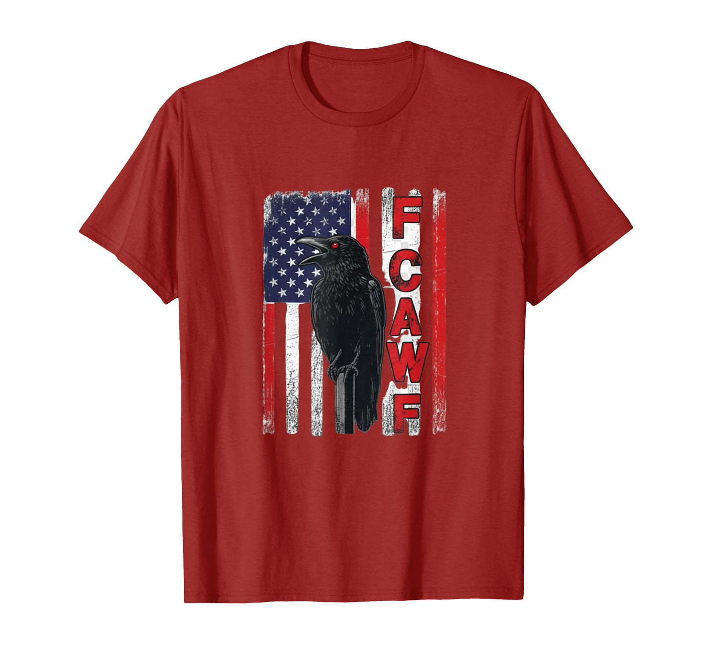 Funny F CAW F Crow FCAWF with USA Flag T-Shirt