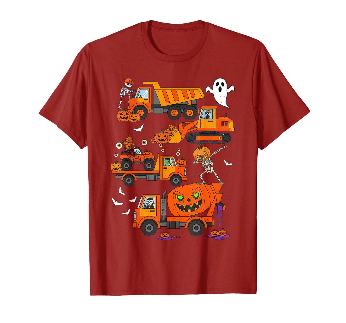 Spooky Construction Trucks Halloween Costume Toddler Boys T-Shirt