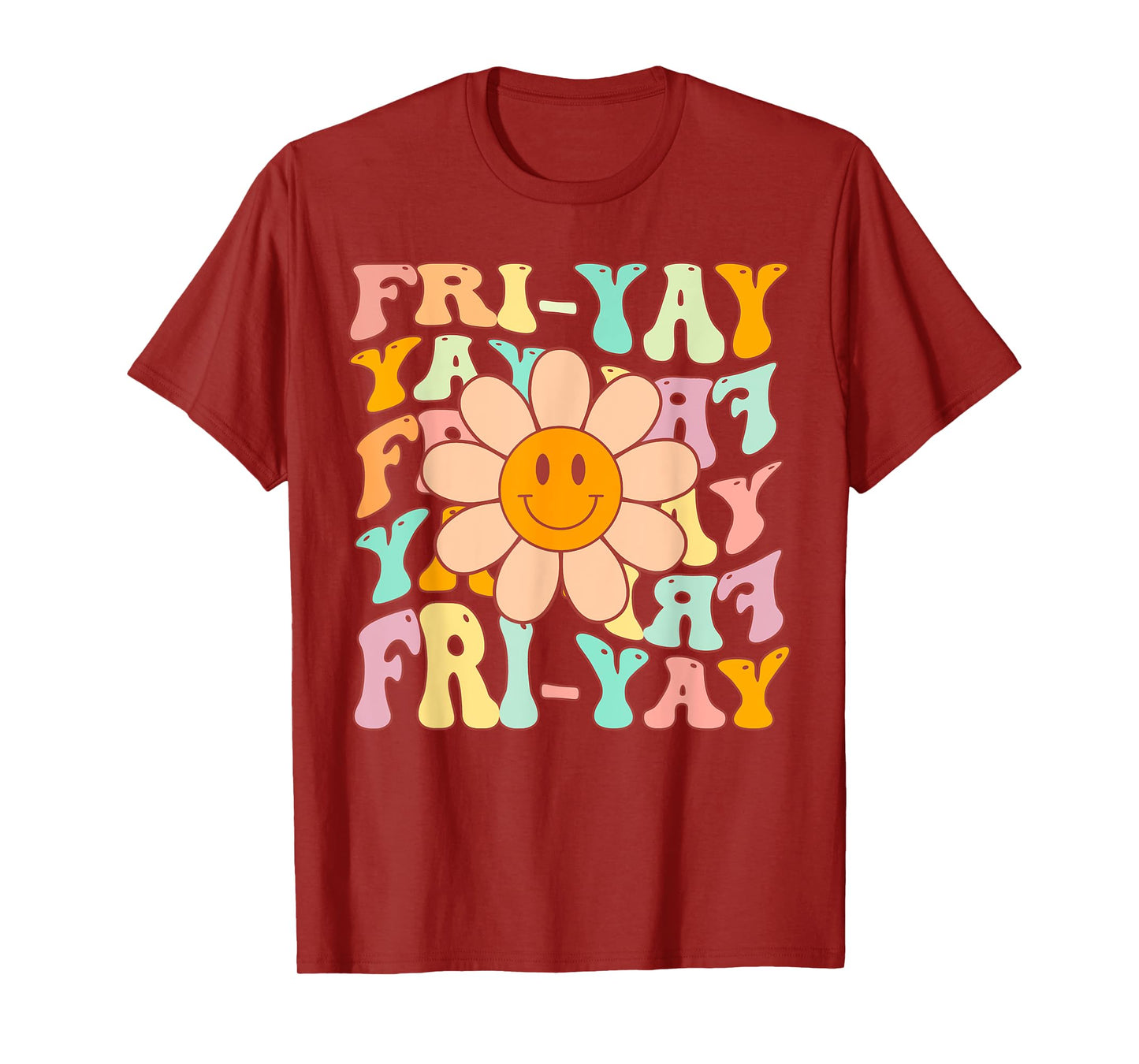 Funny Teacher Happy Friyay TGIF Friday Flower Back To School T-Shirt for Men Women Girls Kids