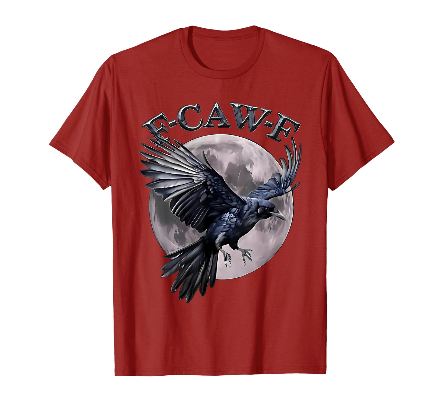 Black Crow, F-Caw-F Funny Black Bird Moon Gothic Adult Humor T-Shirt