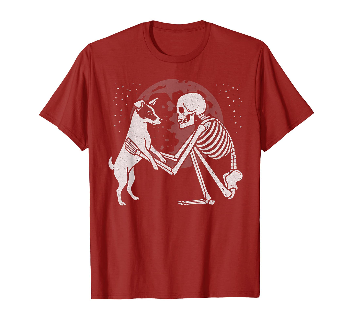 Jack Russell Terrier Skeleton Moon Halloween Dog Lover T-Shirt