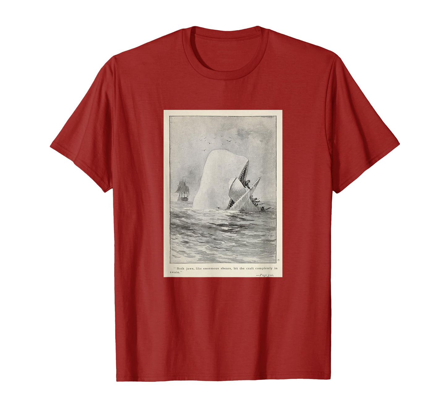 Moby Dick Whale Attacking a Whaling Ship (1892) T-Shirt