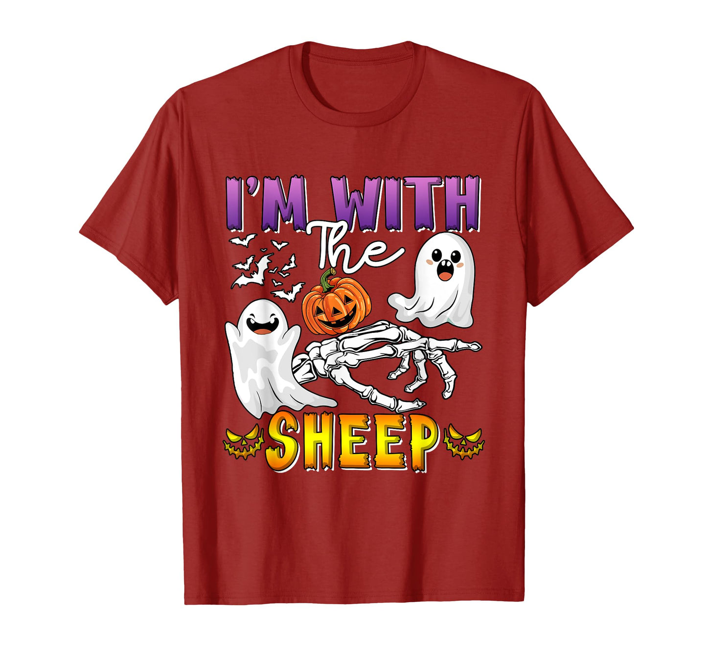 I'm with Sheep Halloween Boo Ghost Funny Single Farmer T-Shirt